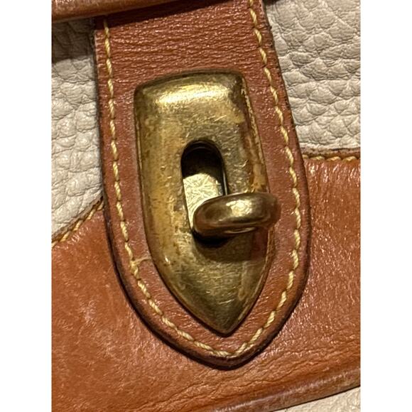 Dooney & Bourke VTG Carrier Satchel Crossbody Tan and Cream Women’s Bag - Picture 8 of 16